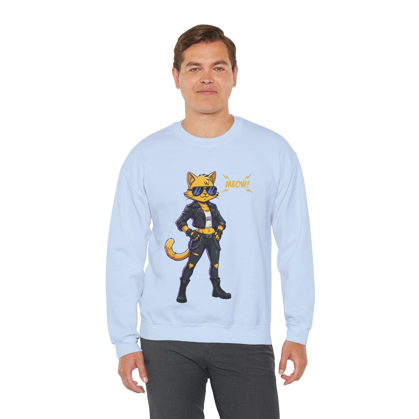 Cool Cat Unisex Heavy Blend Crewneck Sweatshirt style 4