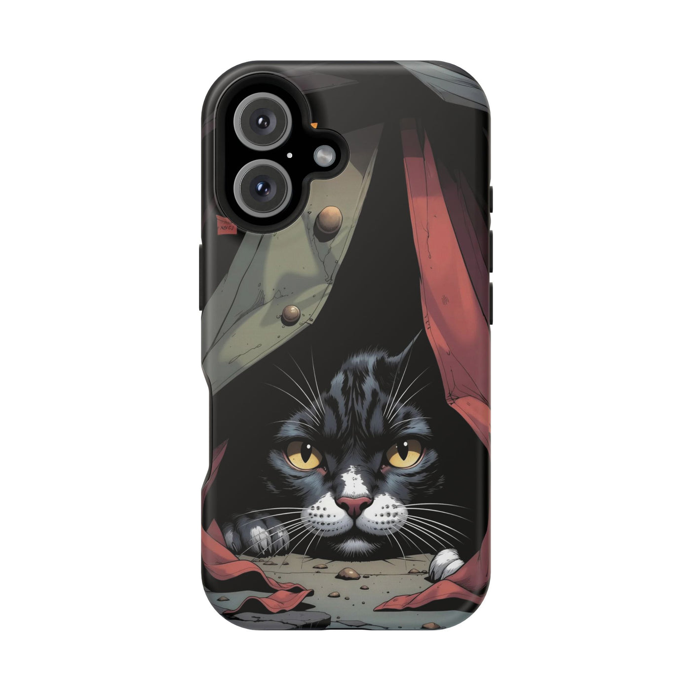 Cute Cats Magnetic Phone Case comic style 5, Cat Lover Gift, Impact-Resistant iPhone Case, Funny Pet Accessory, Unique Animal Design
