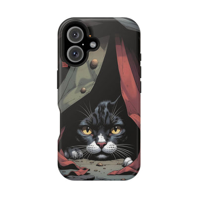 Cute Cats Magnetic Phone Case comic style 5, Cat Lover Gift, Impact-Resistant iPhone Case, Funny Pet Accessory, Unique Animal Design