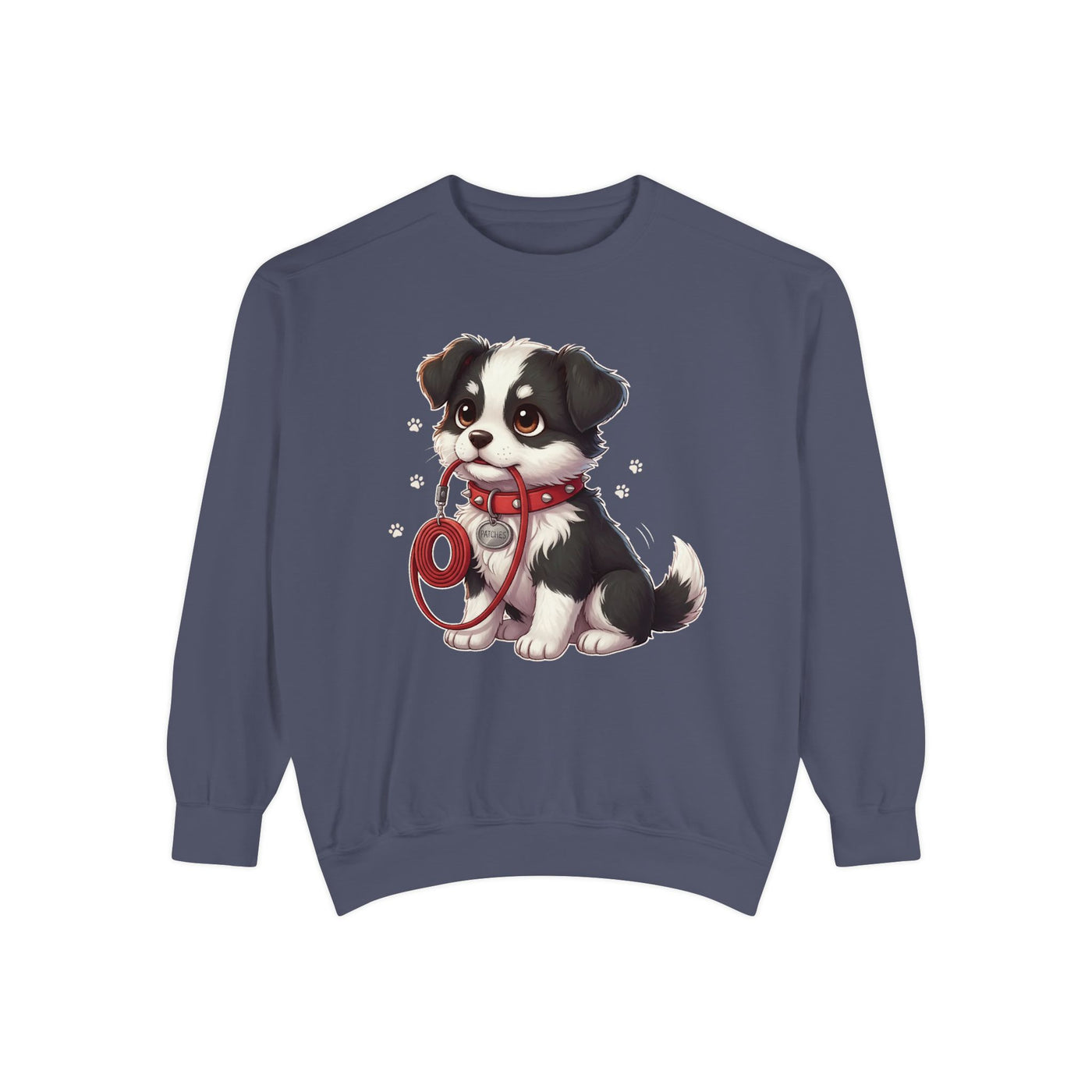 Cute Dog Walk Time style 1 Cozy Graphic Unisex Crewneck Sweatshirt