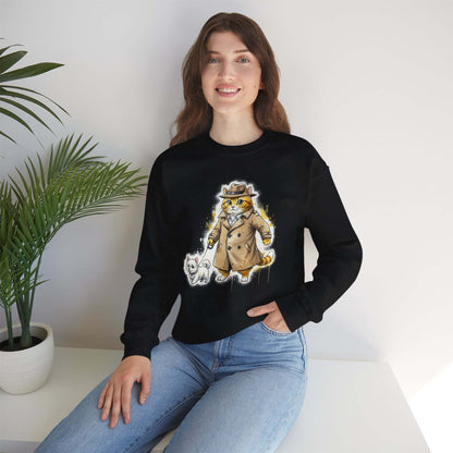 Watercolor Cat & Dog painting Unisex Crewneck Sweatshirt style 1