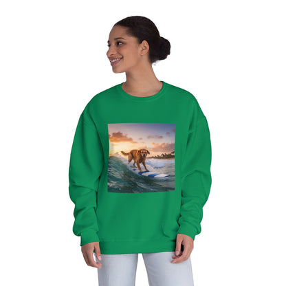 Surfing Dog Graphic Unisex NuBlend Crewneck Sweatshirt style 1