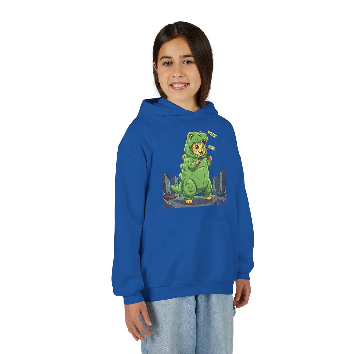 Cat cosplay Godzilla Unisex Kids Hoodie style 2