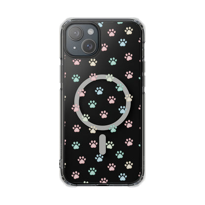 Cute Cat Paw iPhone 16 series Magnetic Clear Impact Case