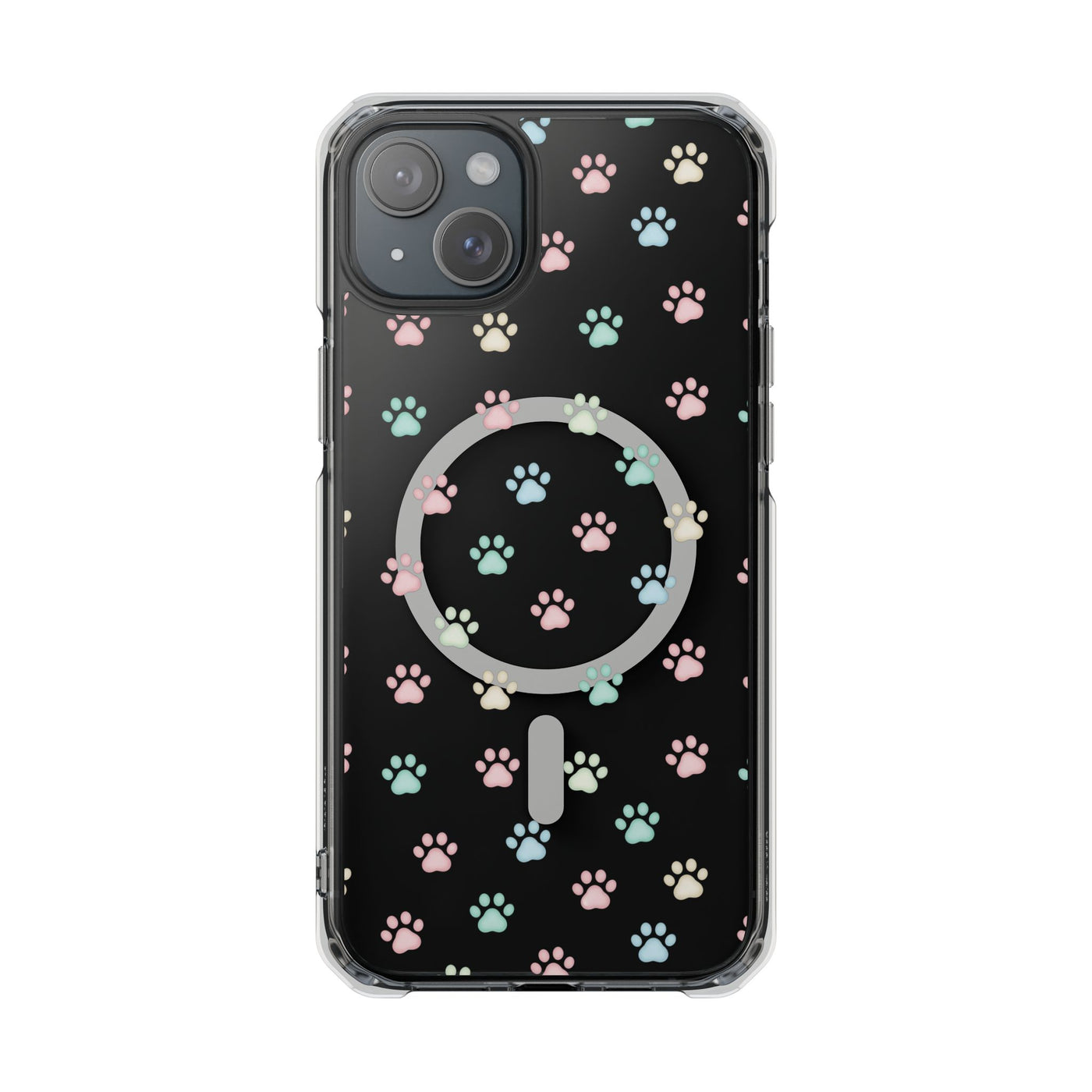 Cute Cat Paw Print Magnetic Clear Case for Pet Lovers