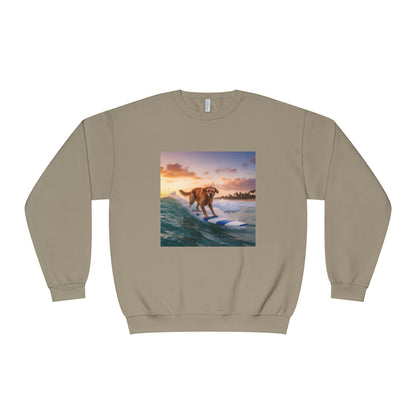 Surfing Dog Graphic Unisex NuBlend Crewneck Sweatshirt style 1