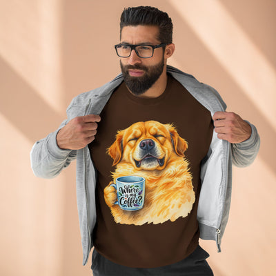 "Where is my coffee?" Dog Watercolor style 1 Unisex Crewneck Sweatshirt