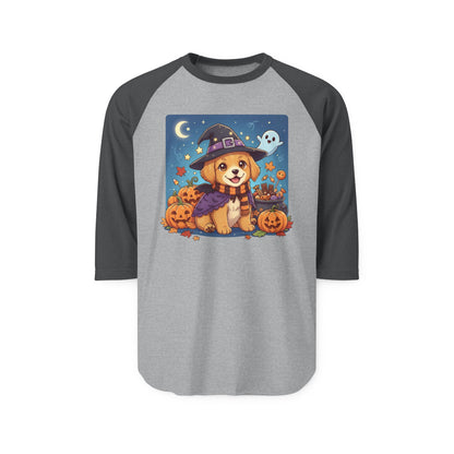 Halloween Cute Puppy Anime Unisex Raglan Shirt style 6