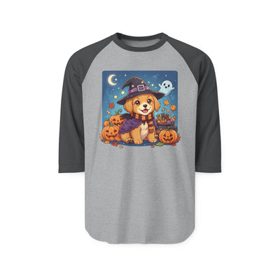 Halloween cute puppy anime style 6 Raglan Shirt, Cute Pet Shirt, Fall Apparel, Unisex Halloween Outfit, Gift for Dog Lovers, Spooky Season Tee