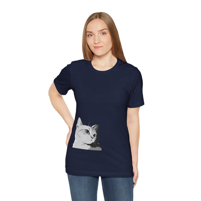 Cat Lover outlined style 2 Unisex Tee, Cat T-Shirt, Gifts for Cat Owners, Cute Cat Apparel, Pet Lover's Shirt, Everyday Casual Wear