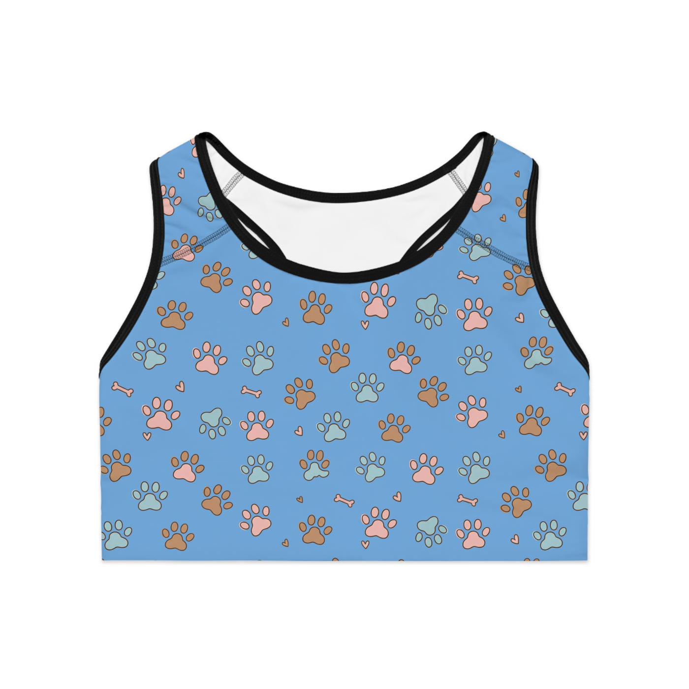 Dog Paw Print style 2 Sports Bra, Activewear for Dog Lovers, Workout Top, Fitness Apparel, Pet Lover Gift