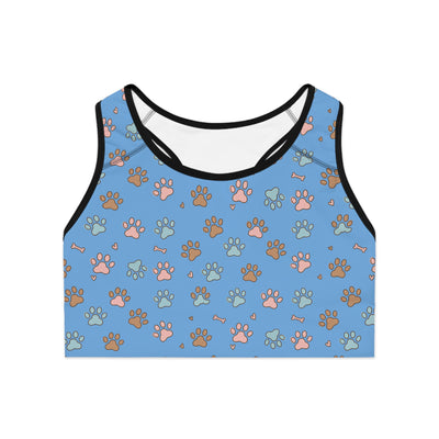 Dog Paw Print style 2 Sports Bra, Activewear for Dog Lovers, Workout Top, Fitness Apparel, Pet Lover Gift
