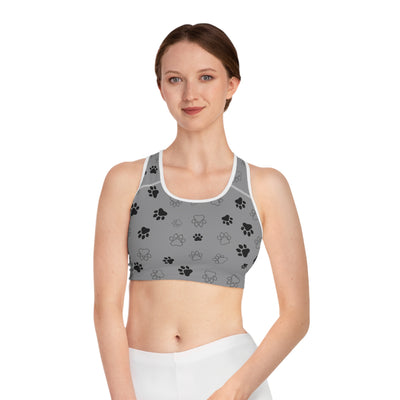 Dog Paw Print style 1 Sports Bra, Activewear for Dog Lovers, Workout Top, Fitness Apparel, Pet Lover Gift