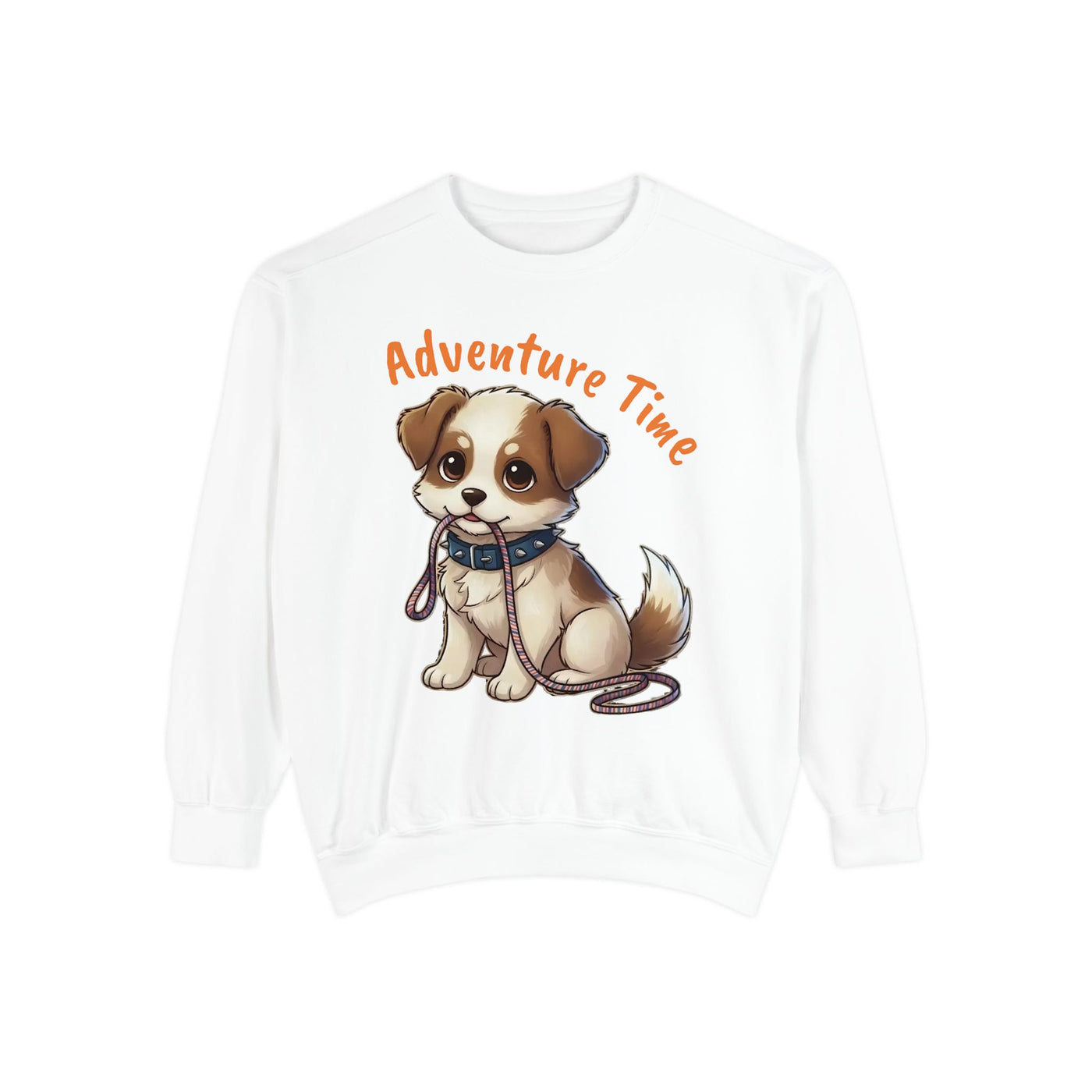 Cute Dog Walk Time style 4 Cozy Graphic Unisex Crewneck Sweatshirt