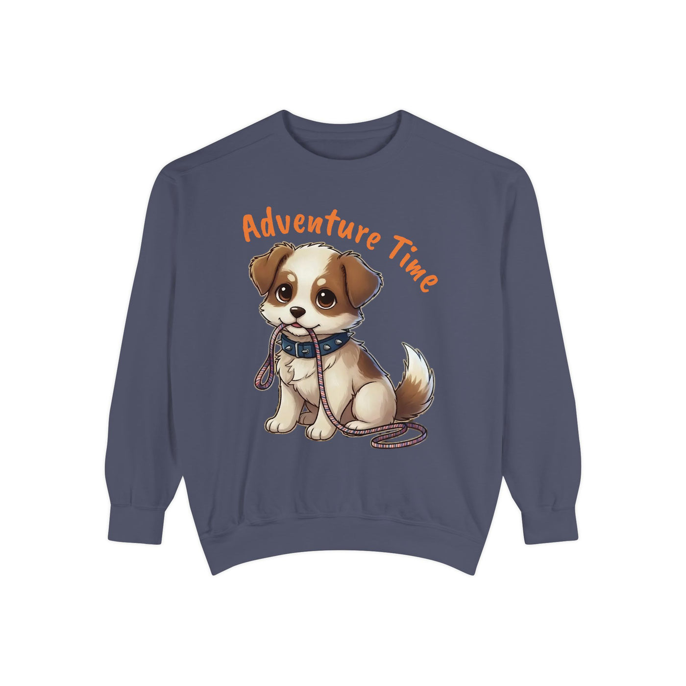 Cute Dog Walk Time style 4 Cozy Graphic Unisex Crewneck Sweatshirt