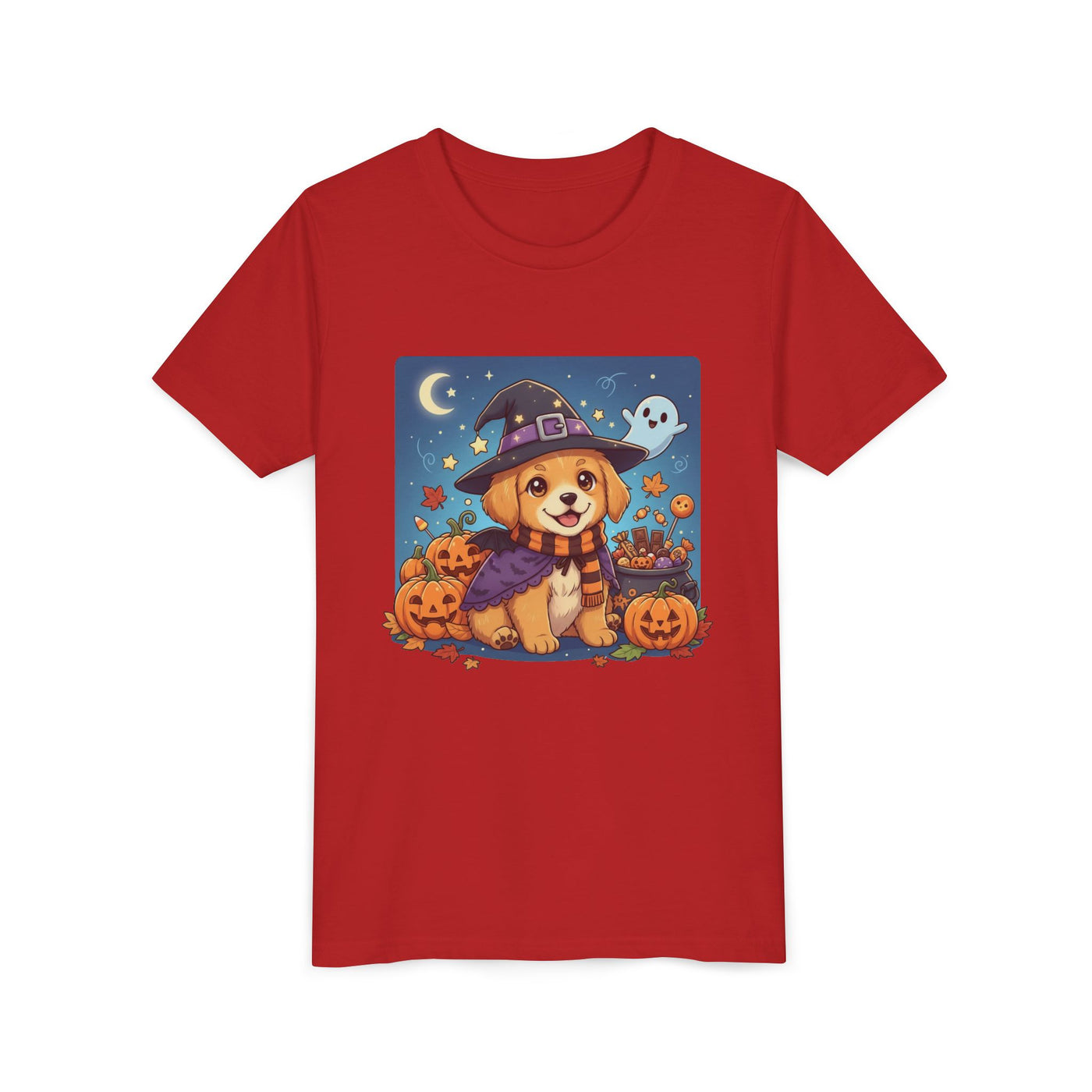 Halloween cute puppy anime style 6 Youth Tee, Short Sleeve T-Shirt, Kids Halloween Apparel, Cute Dog Tee, Fall Outfit for Children