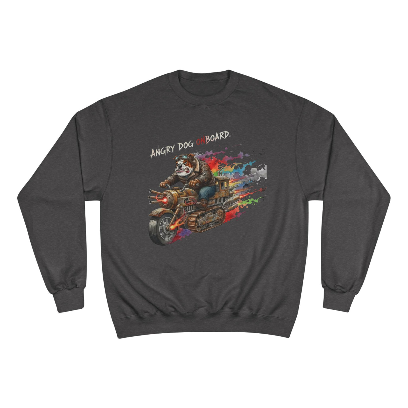 Angry Dog Onboard Graphic style 1 Champion Crewneck Sweatshirt for Gamers & Sci‑Fi Fans