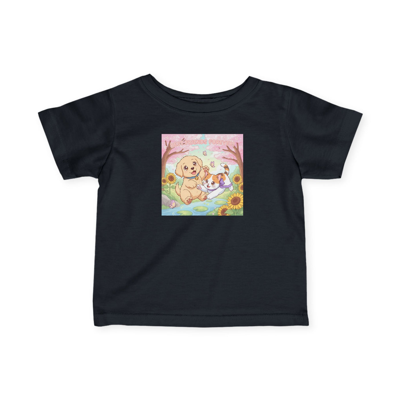 Puppy & Cat Best Friends style 1 Infant Tee, Baby T-Shirt, Toddler Gift, Baby Shower Present, Children's Casual Wear, Summer Tee
