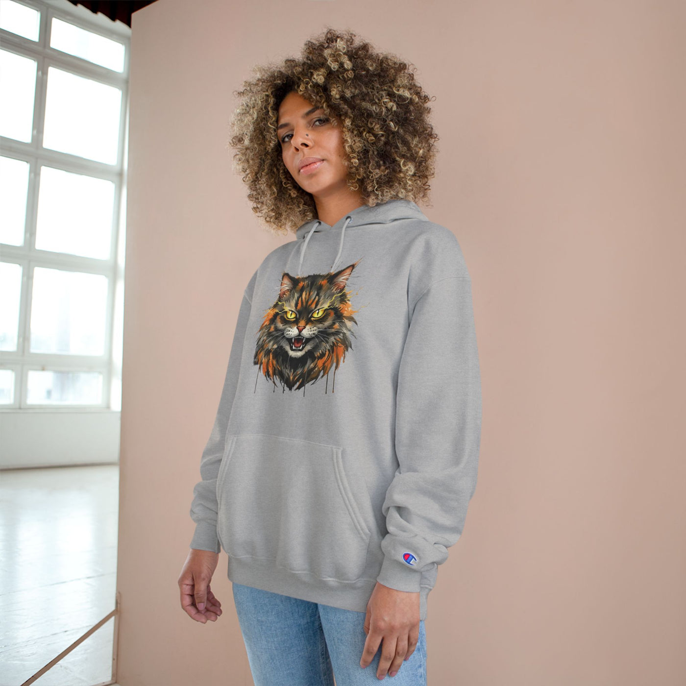 Mad Cat style 1 Men and Women Champion Hoodie
