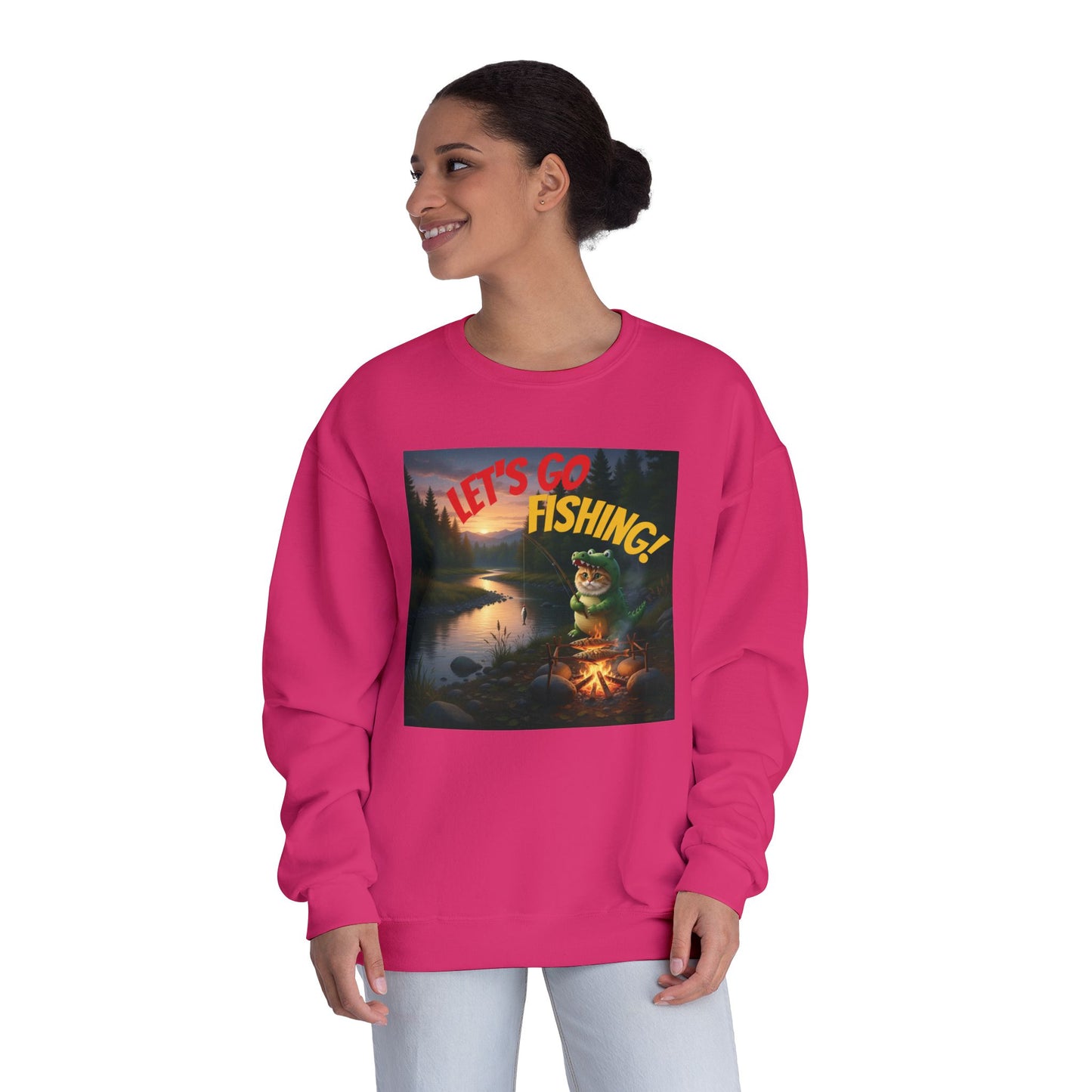 Crocodile Cat Fishing Unisex NuBlend Sweatshirt style 1
