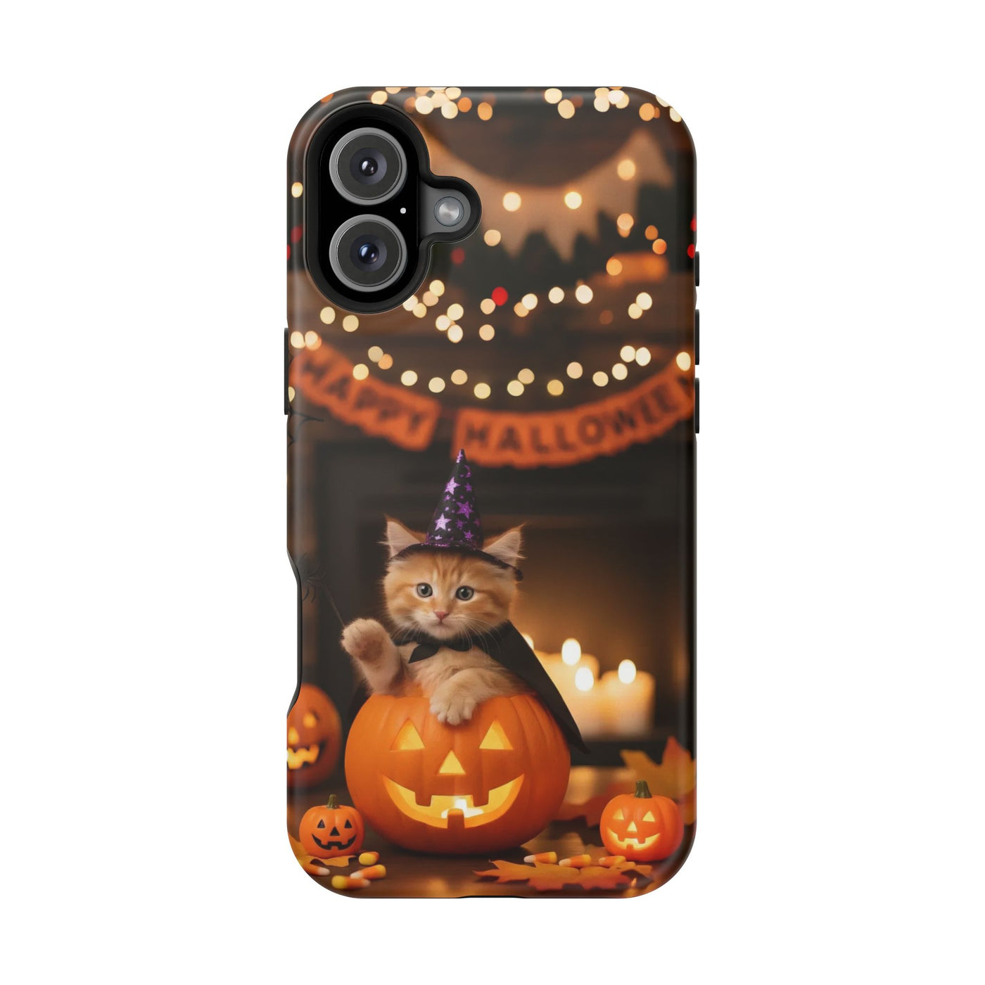 Halloween cute kitten photo style 4 Magnetic Phone Case, Cat Lover Gift, Impact-Resistant iPhone Case, Funny Pet Accessory, Unique Animal Design