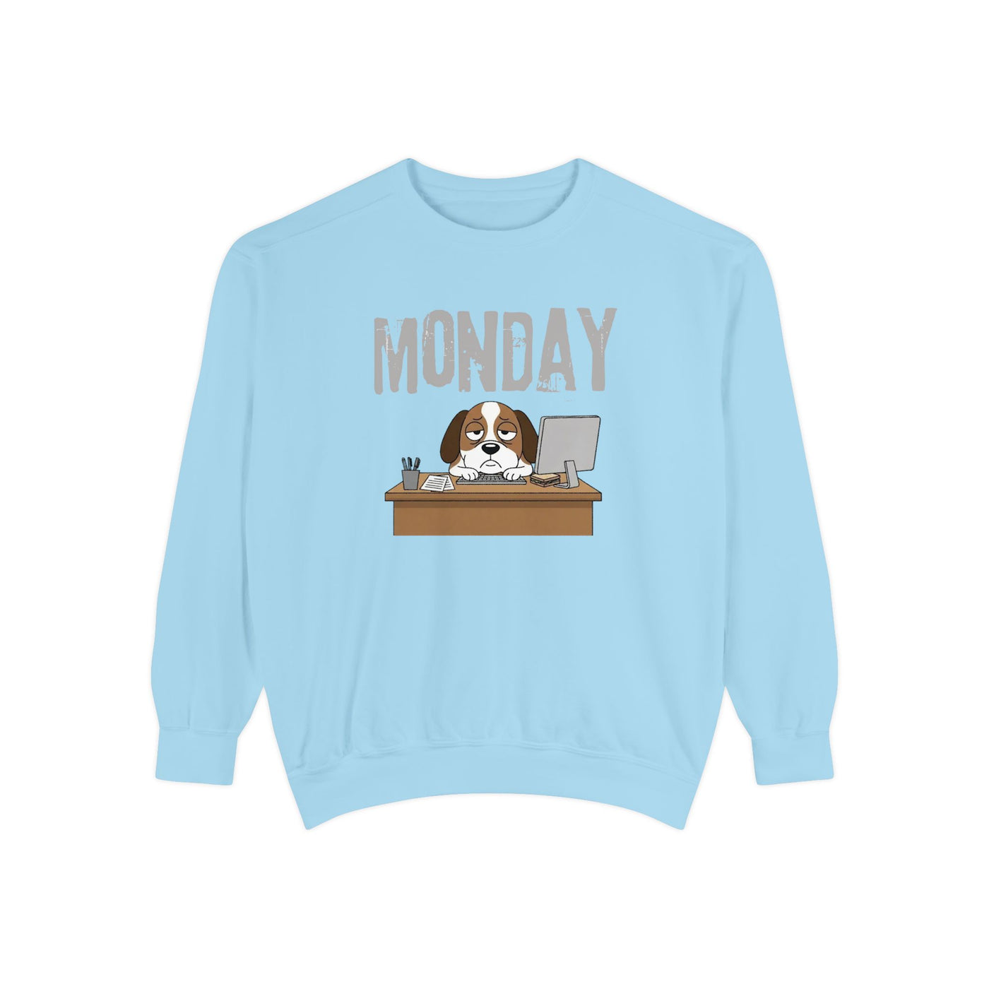 Monday Face Dog Stares Blankly Unisex Crewneck Sweatshirt style 6