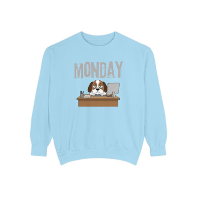Monday Face Dog Stares Blankly Unisex Crewneck Sweatshirt style 6