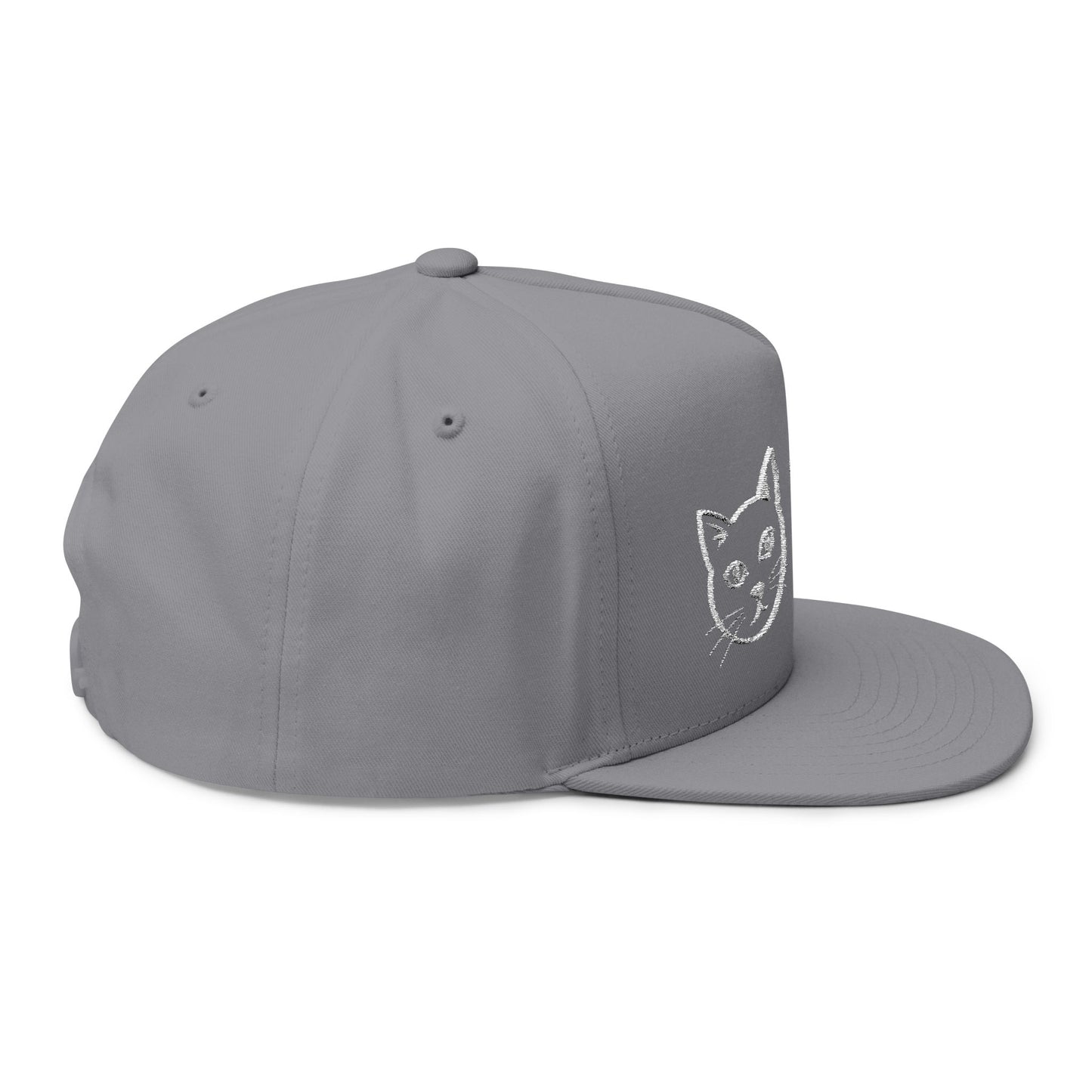 Stylish Embroidered Cat Mom Flat Bill Cap style 2