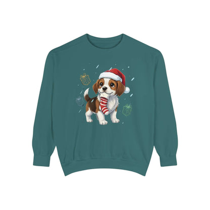 Puppy wait for Christmas presents Unisex Crewneck Sweatshirt style 6
