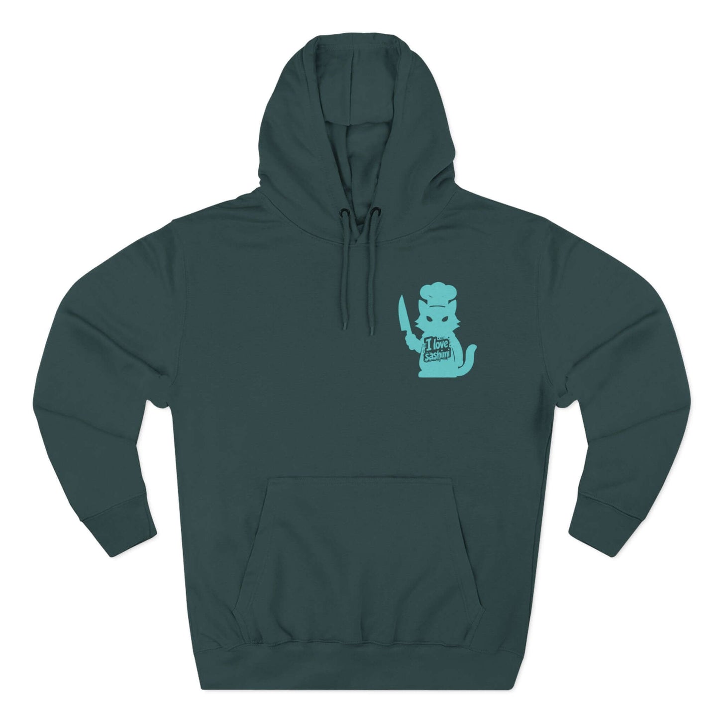 Cat Love Sashimi Graphic Unisex Fleece Hoodie