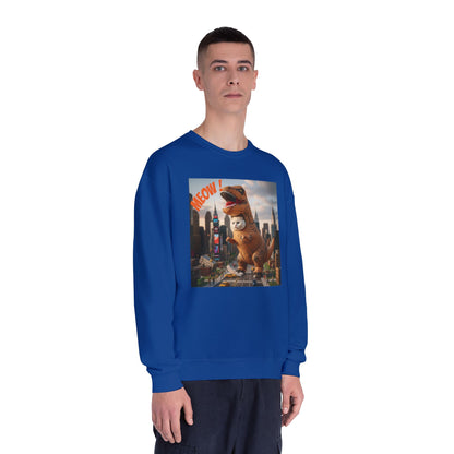 Tyrannosaurus Cat in city Unisex NuBlend Sweatshirt style 1