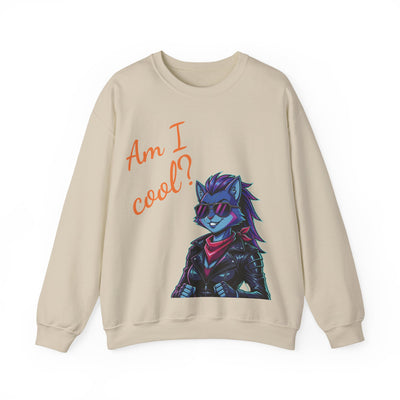 Cool Cat style 2 Unisex Crewneck Sweatshirt | Cozy Gift for Cat Lovers, Casual Wear, Unique Graphic Sweatshirt, Birthday Gift, Everyday Style
