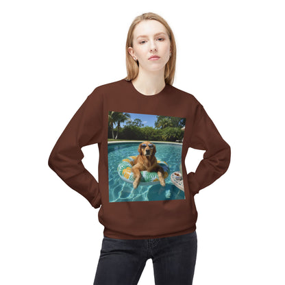 Swimming Pool Vibes Graphic Dog Unisex Crewneck Sweatshirt