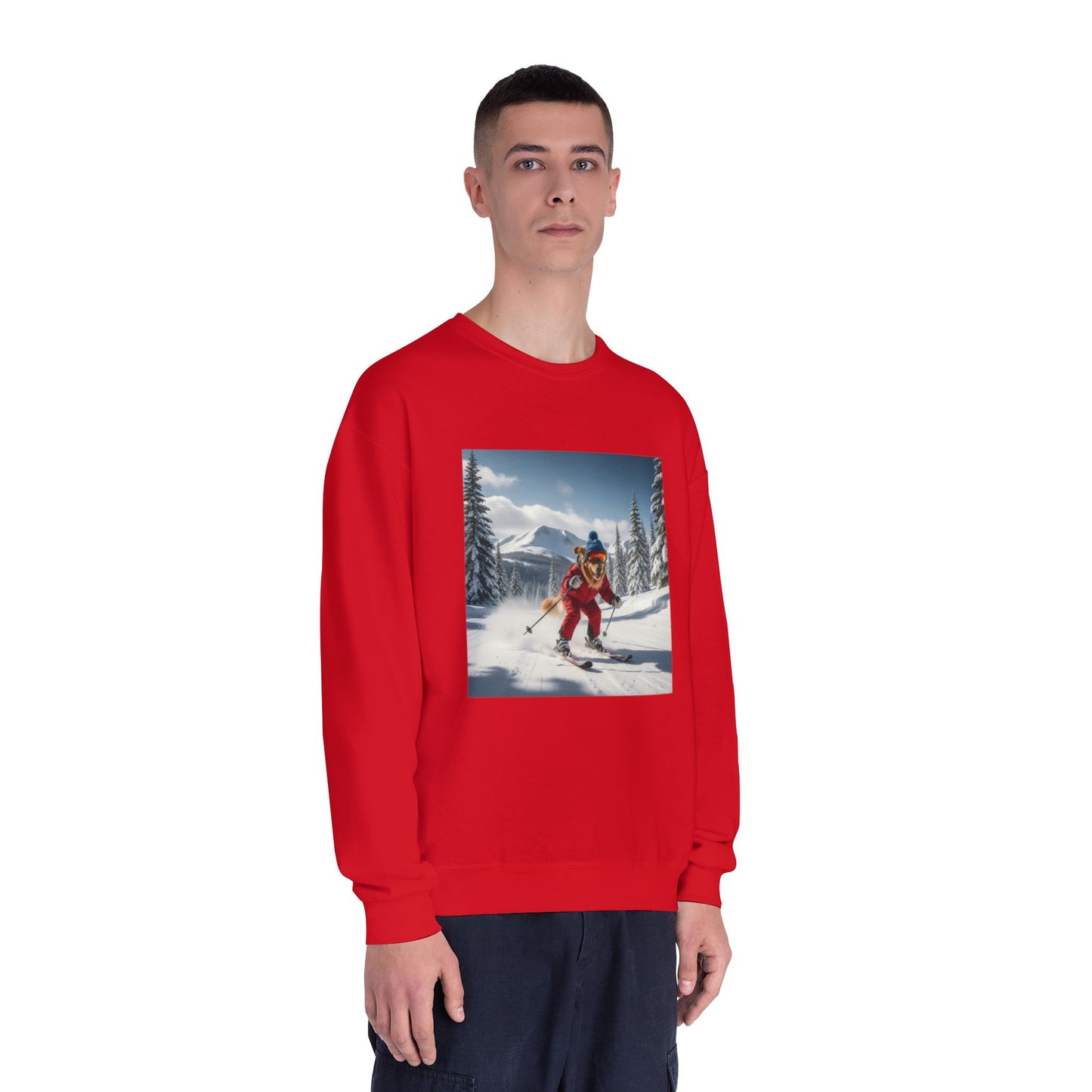 Skiing Dog Graphic Unisex NuBlend Crewneck Sweatshirt