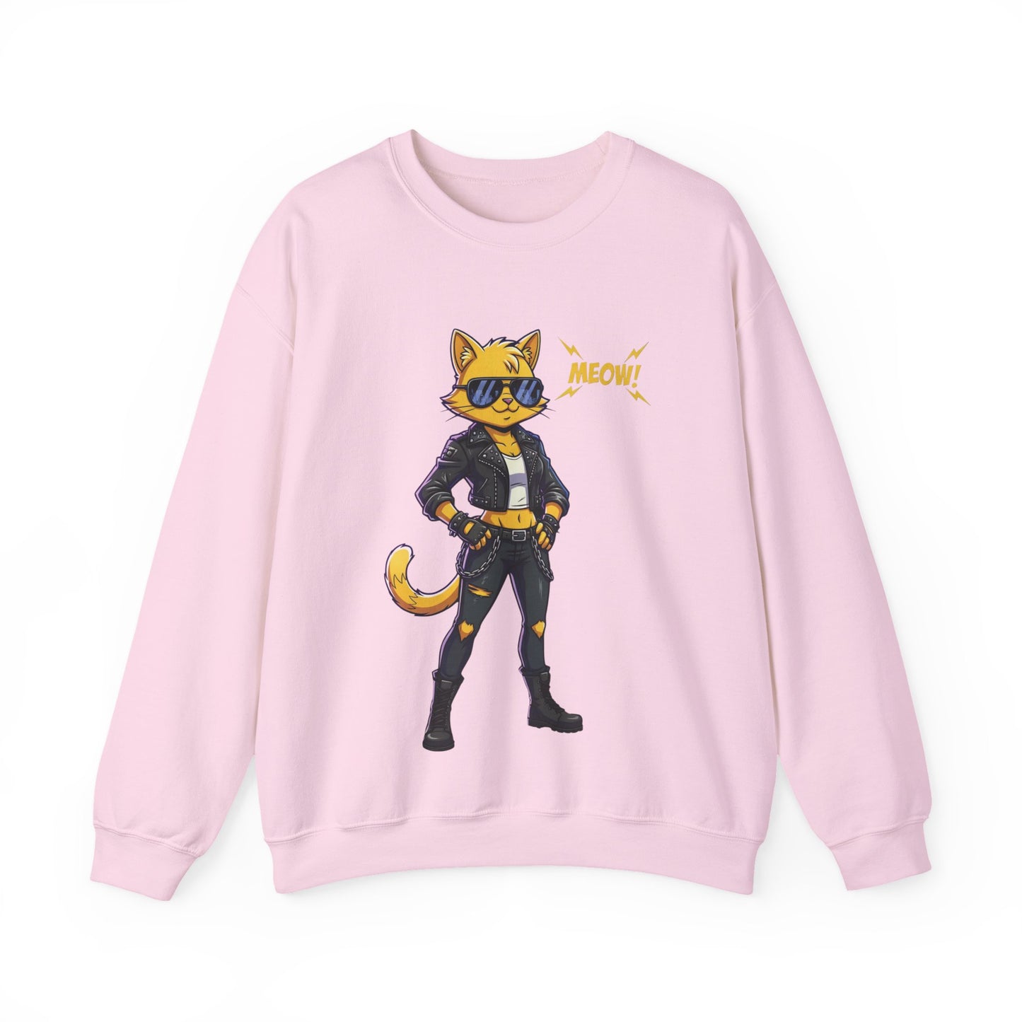 Cool Cat Unisex Heavy Blend Crewneck Sweatshirt style 4