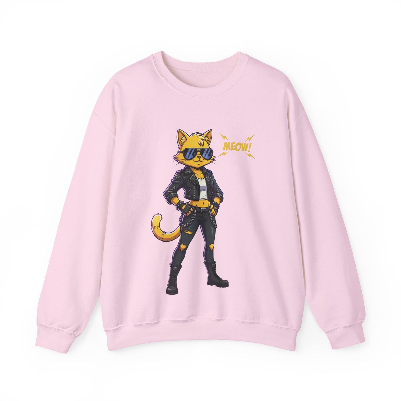 Cool Cat style 4 Unisex Crewneck Sweatshirt | Cozy Gift for Cat Lovers, Casual Wear, Unique Graphic Sweatshirt, Birthday Gift, Everyday Style