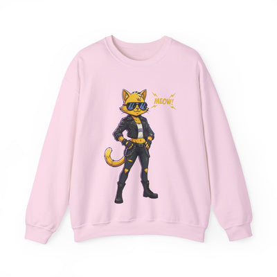Cool Cat style 4 Unisex Crewneck Sweatshirt | Cozy Gift for Cat Lovers, Casual Wear, Unique Graphic Sweatshirt, Birthday Gift, Everyday Style