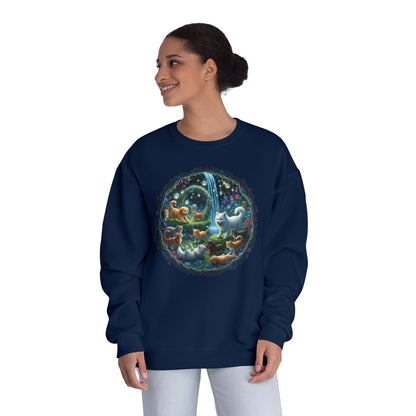 Cats & Dogs Happy Garden Unisex NuBlend Crewneck Sweatshirt style2