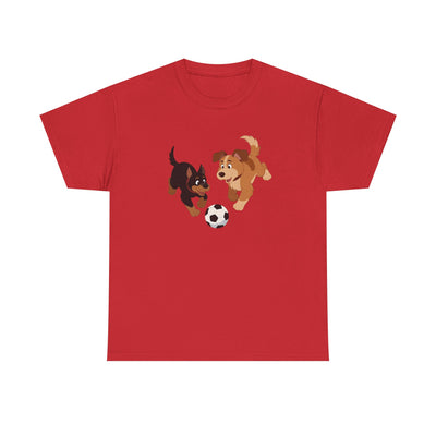 Playful Puppy Soccer Unisex Tee - Cute Dog T-Shirt for Pet Lovers, Dog Owners, Sports Enthusiasts, Gifts for Animal Lovers, Casual Everyday Wear