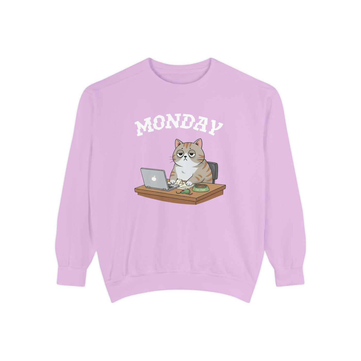 Monday Face Cat Stares Blankly Unisex Crewneck Sweatshirt style 4
