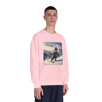 Skiing Cat Graphic Unisex NuBlend Crewneck Sweatshirt