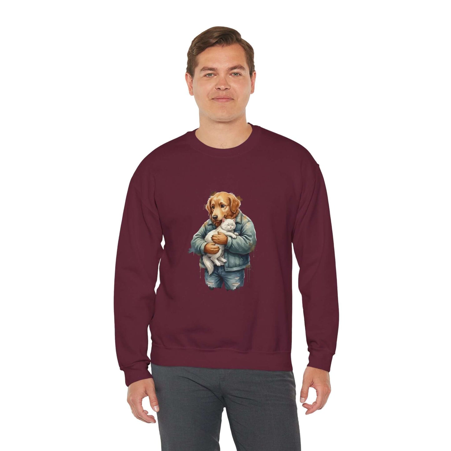 Watercolor Dog painting Unisex Crewneck Sweatshirt style 6
