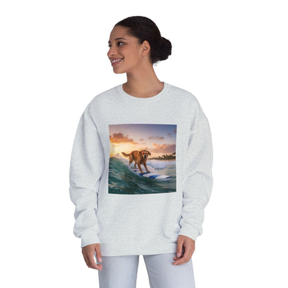 Surfing Dog Graphic Unisex NuBlend Crewneck Sweatshirt style 1