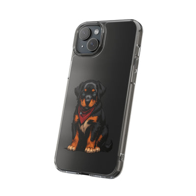 Rottweiler Dog Clear Phone Case, Impact-Resistant Phone Case, Dog Lover Gift, Pet Artwork, Cute Dog Accessory