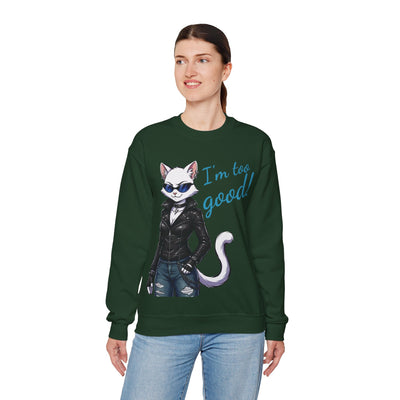 Cool Cat style 3 Unisex Crewneck Sweatshirt | Cozy Gift for Cat Lovers, Casual Wear, Unique Graphic Sweatshirt, Birthday Gift, Everyday Style