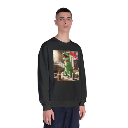 Tyrannosaurus Cat at home Unisex NuBlend Crewneck Sweatshirt
