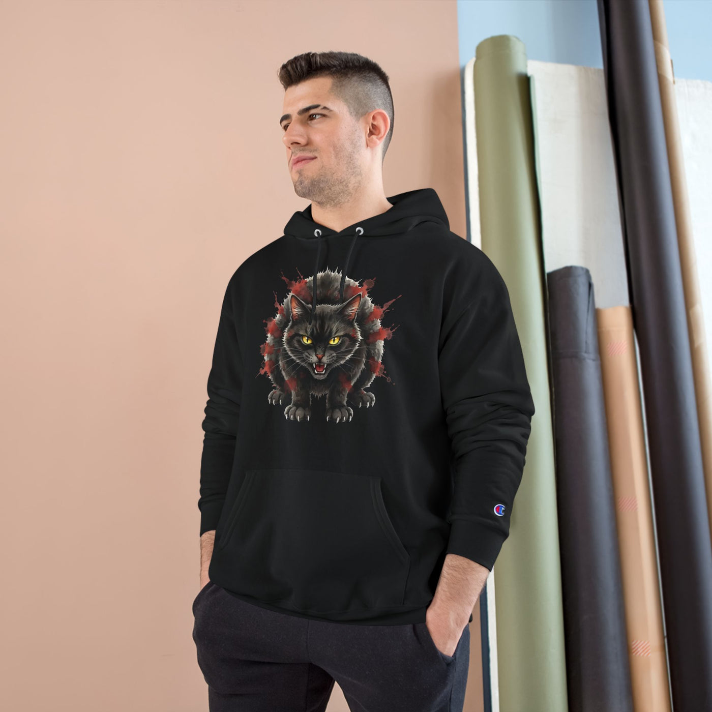 Mad Cat style 3 Men and Women Champion Hoodie