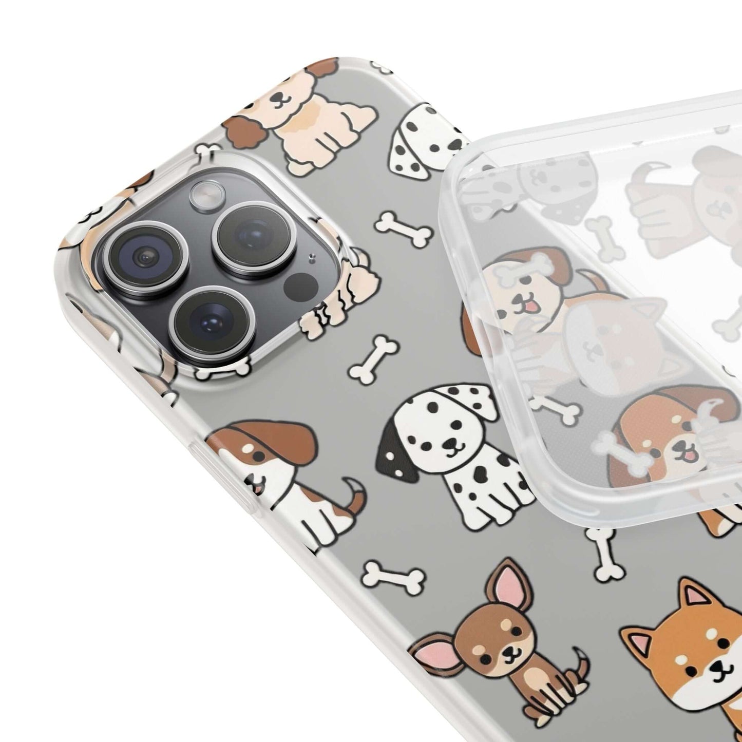 Funny Cute Dog Pattern iPhone 15 16 17 series Flexi Case