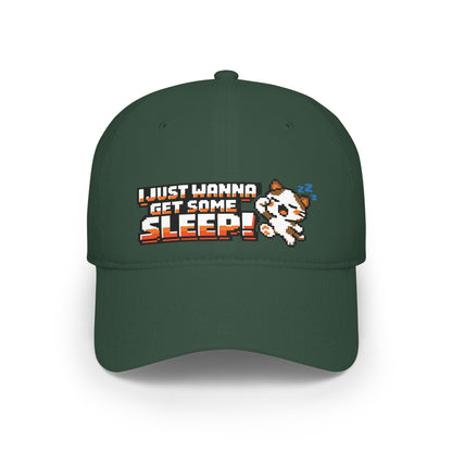 I Just Wanna Get Some Sleep Pixel Cat Low Profile Cap Hat
