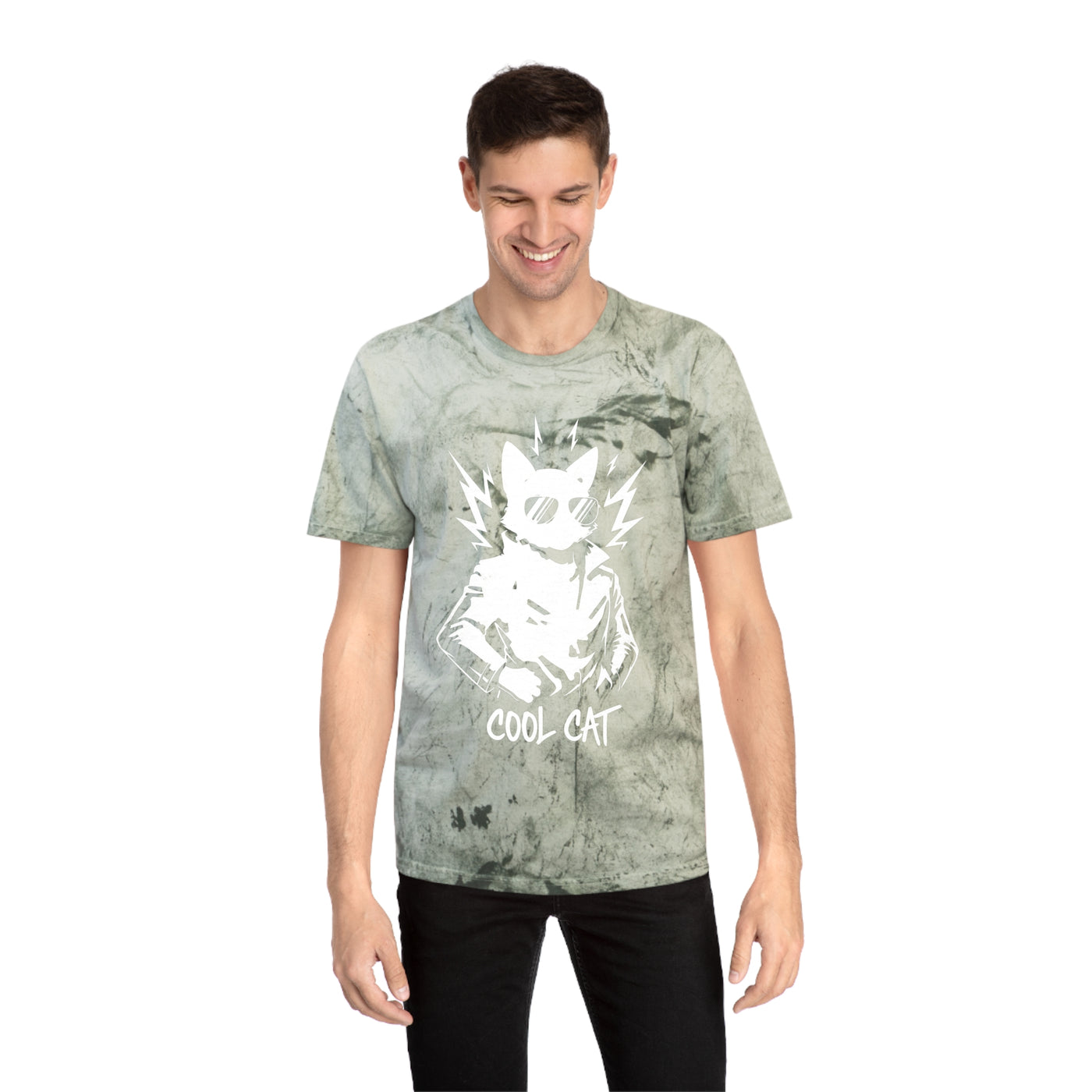 White Cool Cat Unisex T-Shirt - Vibrant Graphic Tee, Gift for Cat Lovers, Casual Wear, Streetwear, Unique Style